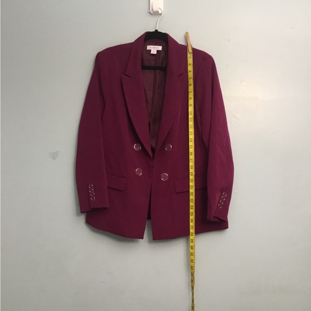 Liz Claiborne Plum Double-Breasted Blazer